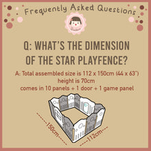 Load image into Gallery viewer, BAMBINA STAR PLAYFENCE (free musical toy till supplies last)